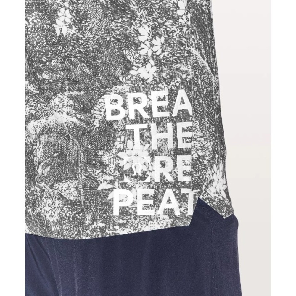 LULULEMON Mens Athletic Running T-Shirt Large Floral Short Sleeve Reflective Tee - Picture 7 of 15